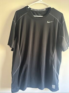 Nike Black Short Sleeve Dri-FIT Tee with Silver Swoosh